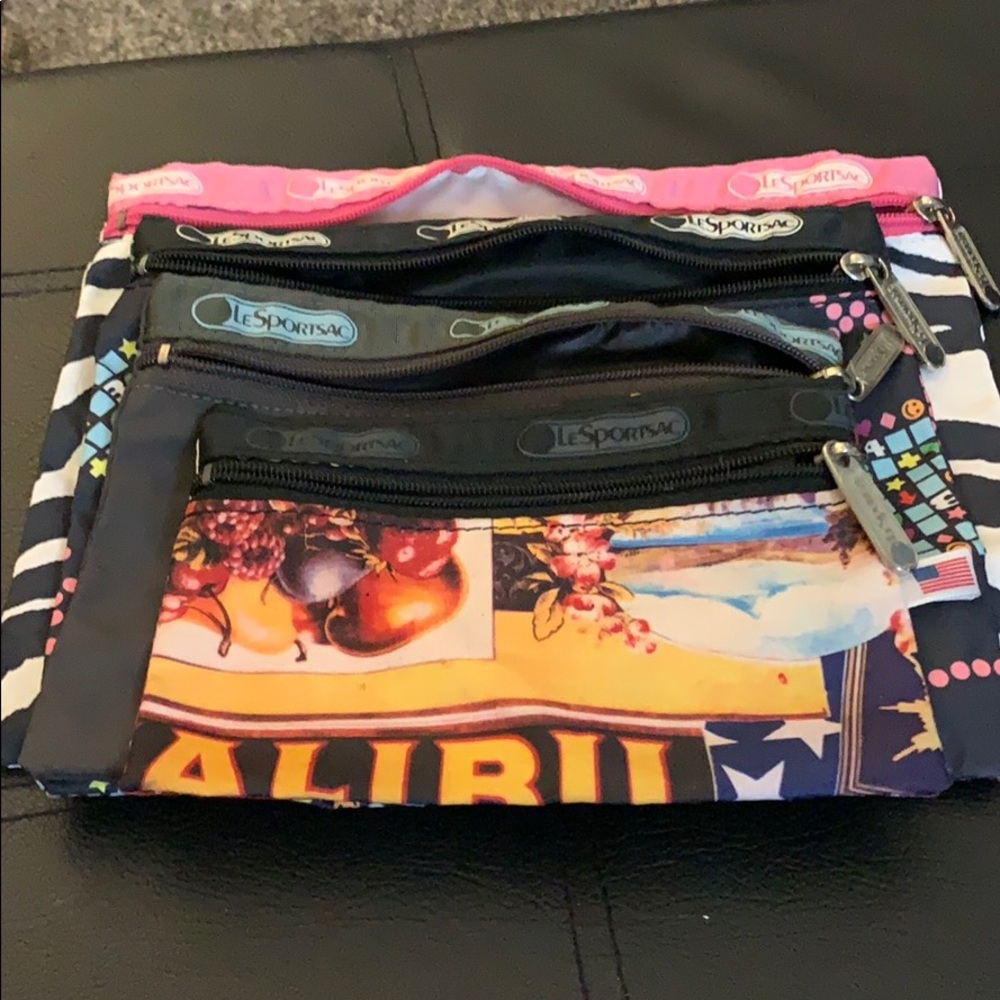 4 lesportsac accessory/makeup pouches